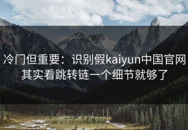 冷门但重要：识别假kaiyun中国官网其实看跳转链一个细节就够了