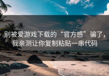 别被爱游戏下载的“官方感”骗了，我亲测让你复制粘贴一串代码