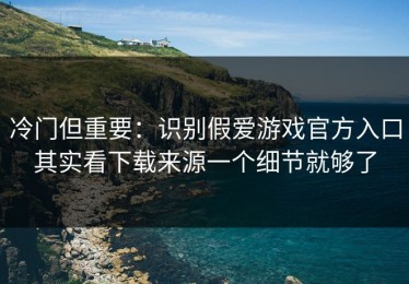 冷门但重要：识别假爱游戏官方入口其实看下载来源一个细节就够了