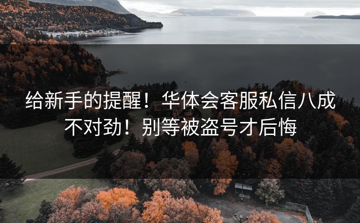 给新手的提醒！华体会客服私信八成不对劲！别等被盗号才后悔