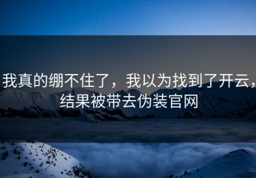 我真的绷不住了，我以为找到了开云，结果被带去伪装官网