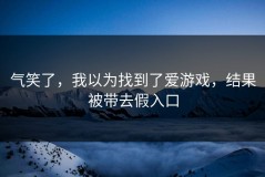 气笑了，我以为找到了爱游戏，结果被带去假入口