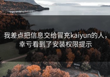我差点把信息交给冒充kaiyun的人，幸亏看到了安装权限提示