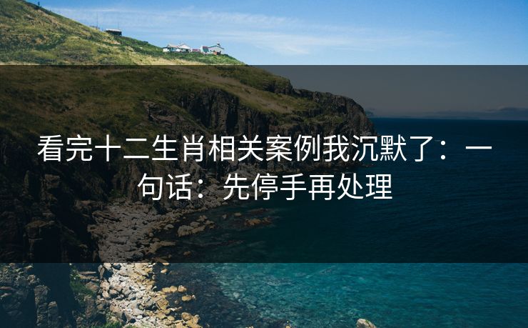 看完十二生肖相关案例我沉默了：一句话：先停手再处理